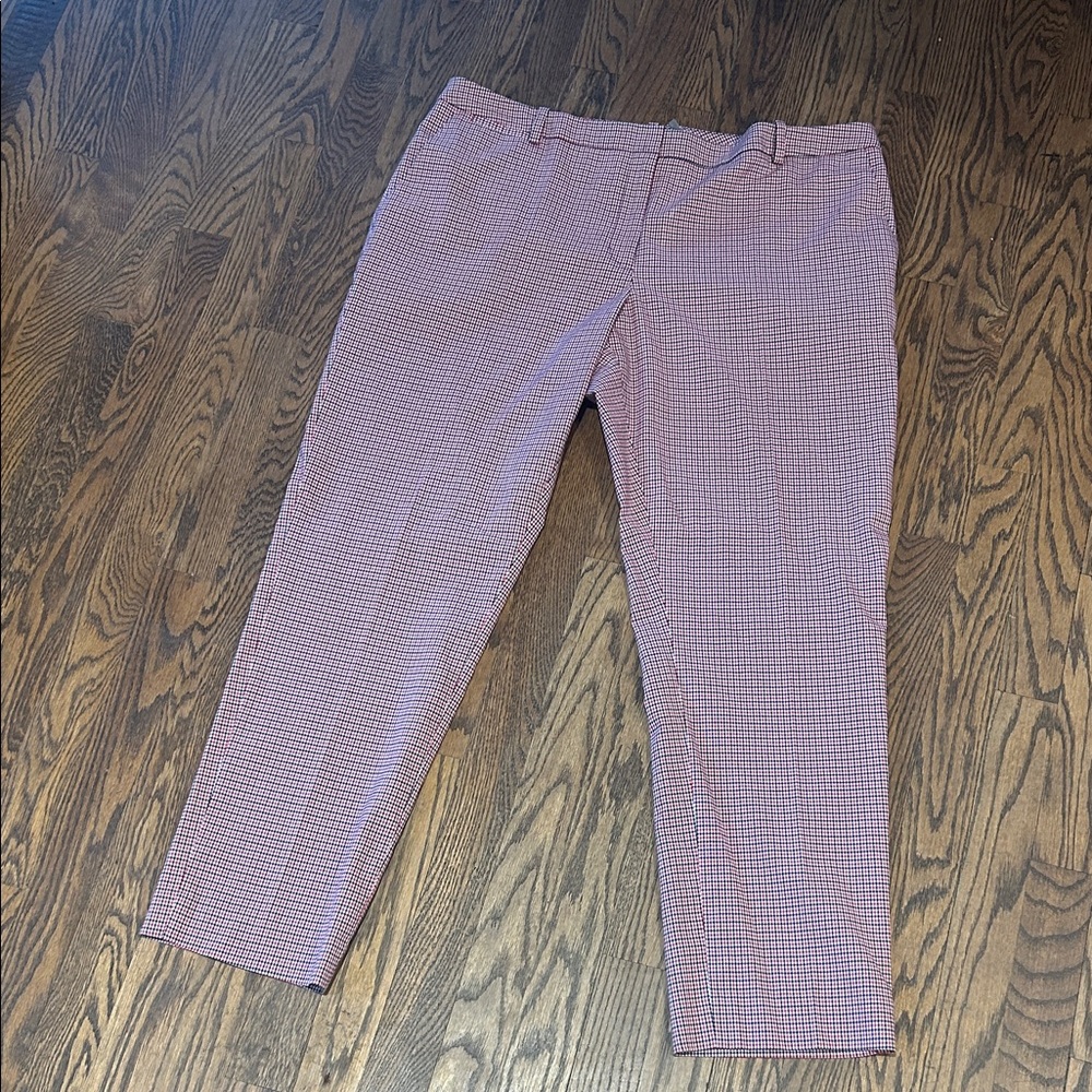 Tommy Hilfiger Ladies Red Checkered Dress Pants